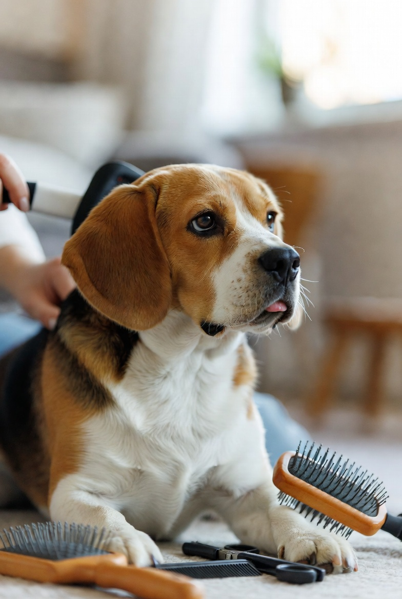While Beagles are relatively low-maintenance compared to long-haired breeds, regular grooming is essential for health and comfort.