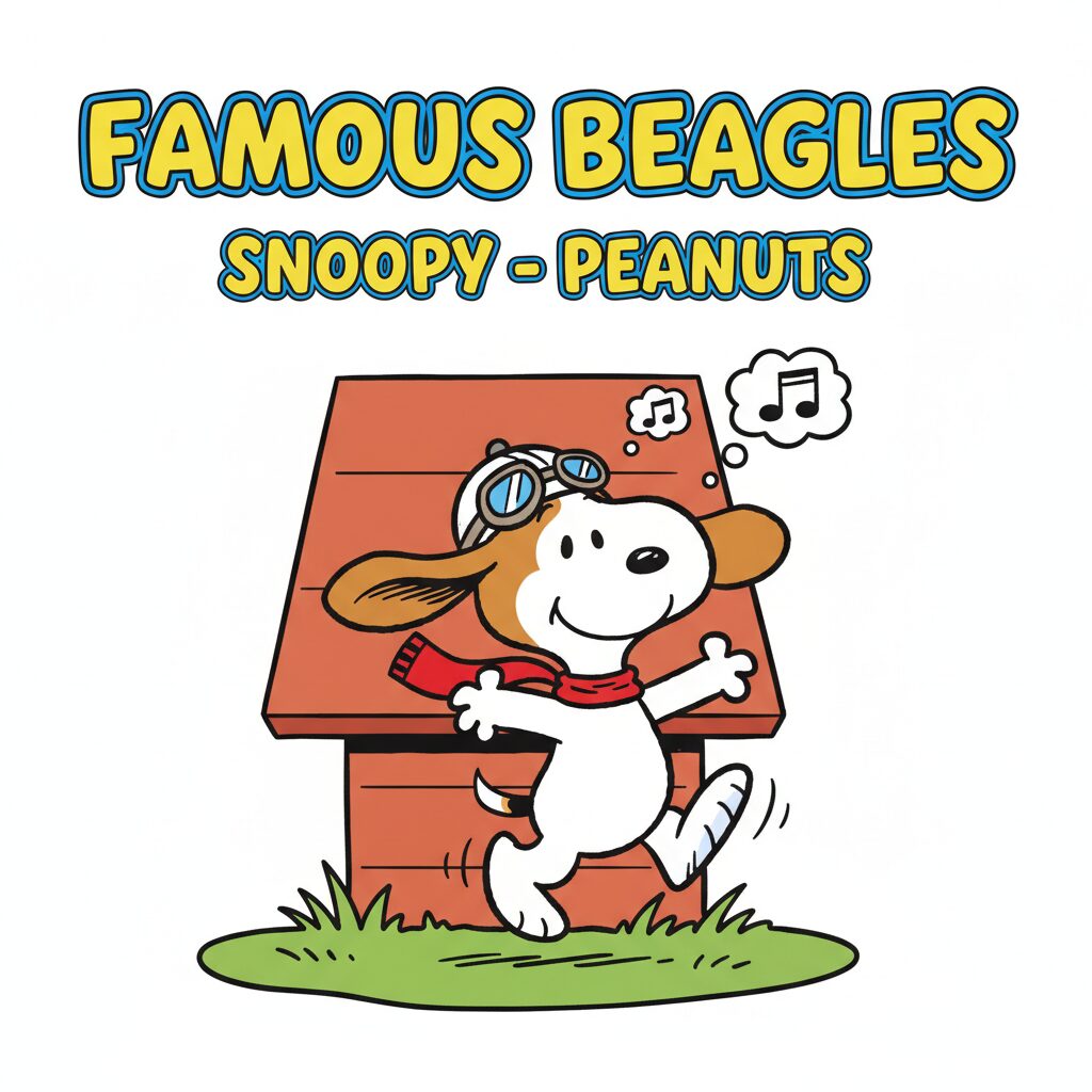Snoopy – arguably the most famous Beagle, beloved for his imagination and charm