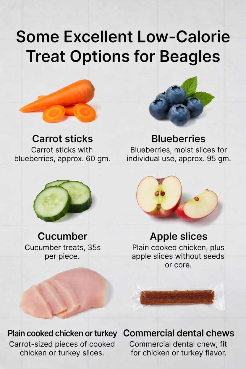 Treats should make up no more than 10% of your Beagle's total daily caloric intake.